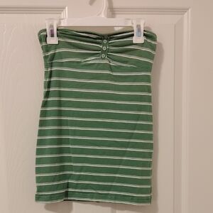 Mossimo Supply Co XS Green & White Striped Tube Top